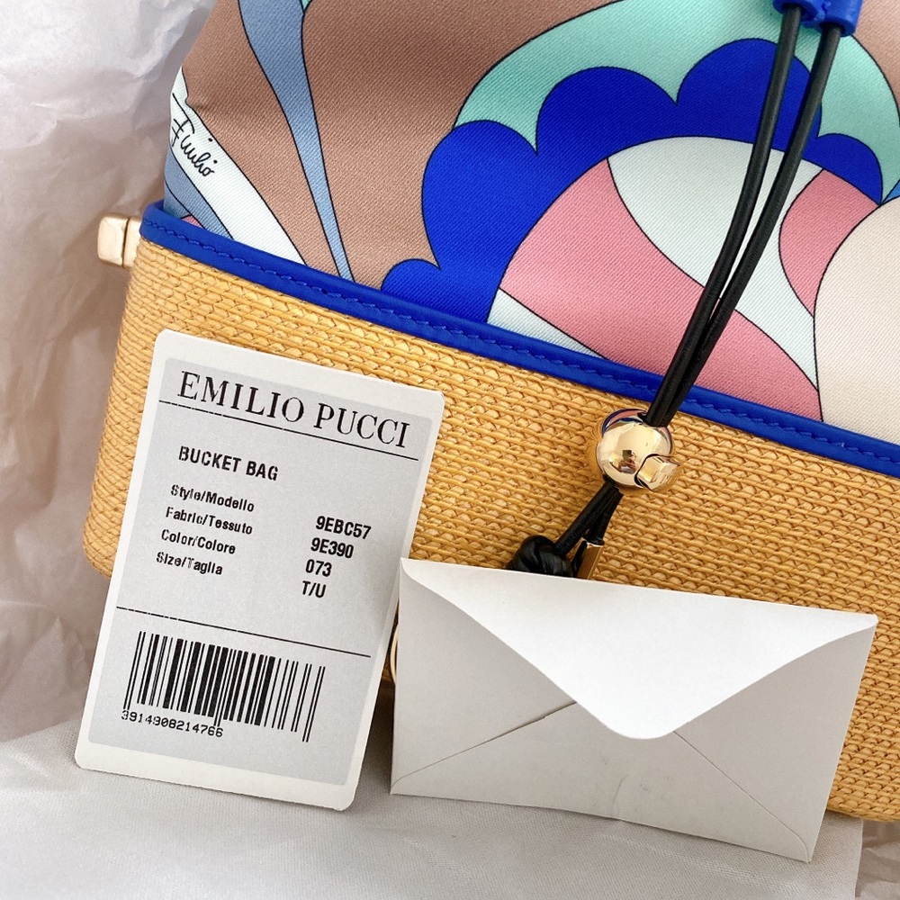 Emilio Pucci Blue Acapulco Print Bonita Bucket Bag - Picture 10 of 13